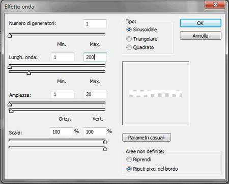 Parametri effetto onda